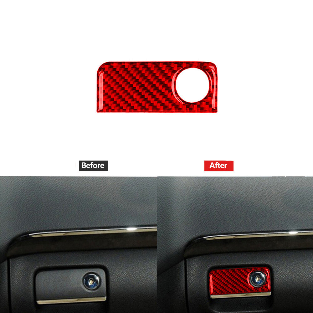 Red Carbon Fiber Storage Box Button Cover Trim for Mercedes Benz M-class 2006-11