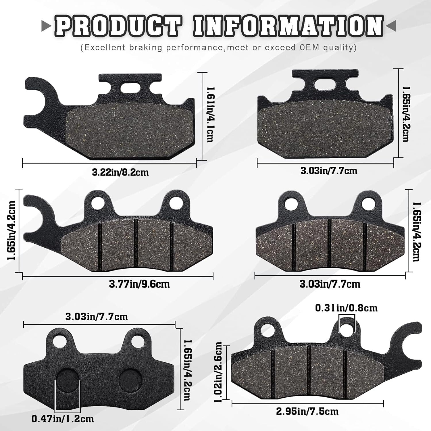 Brake Pads for Yamaha Rhino 660 YXR660 4x4 2004-07 Rhino 450 YXR450 4x4 2006-12