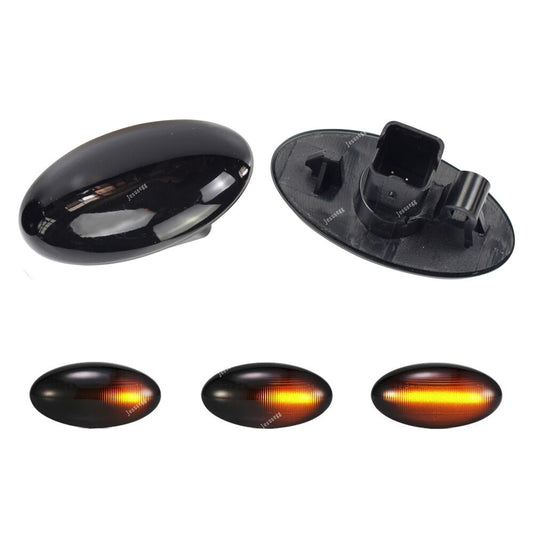 2Pcs LED Dynamic Sequential Side Marker Light Black for Peugeot 107 108 for Citroen