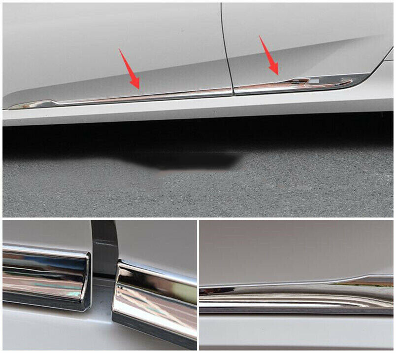 4x for Honda for Civic 2016-2021 ABS Chrome Side Door Body Cover Molding Strip Trim
