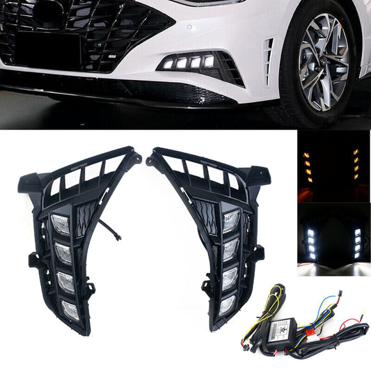 1 Pair for Hyundai Sonata 10th 2020-2022 new DRL LED Fog Lamp Headlight