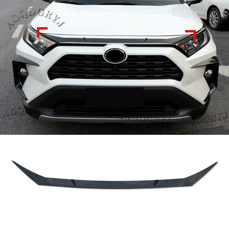 Carbon Fiber Front Grill Grille Engine Hood Protector for TOYOTA RAV4 2019-2023