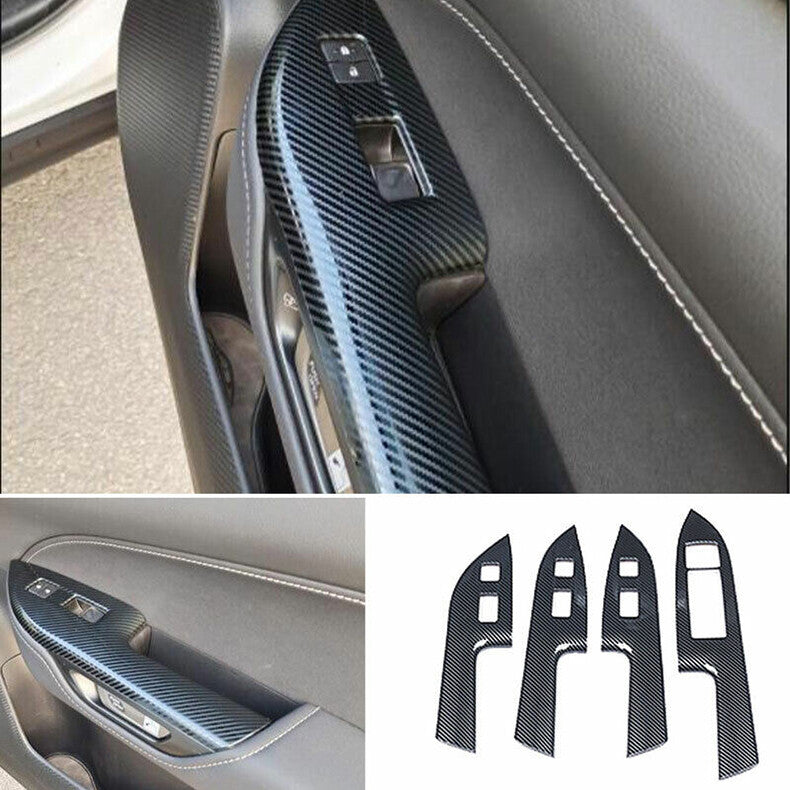 for Lexus NX250/350/450h 22-24 Carbon Fiber Steel Window Lift Panel Switch Cover