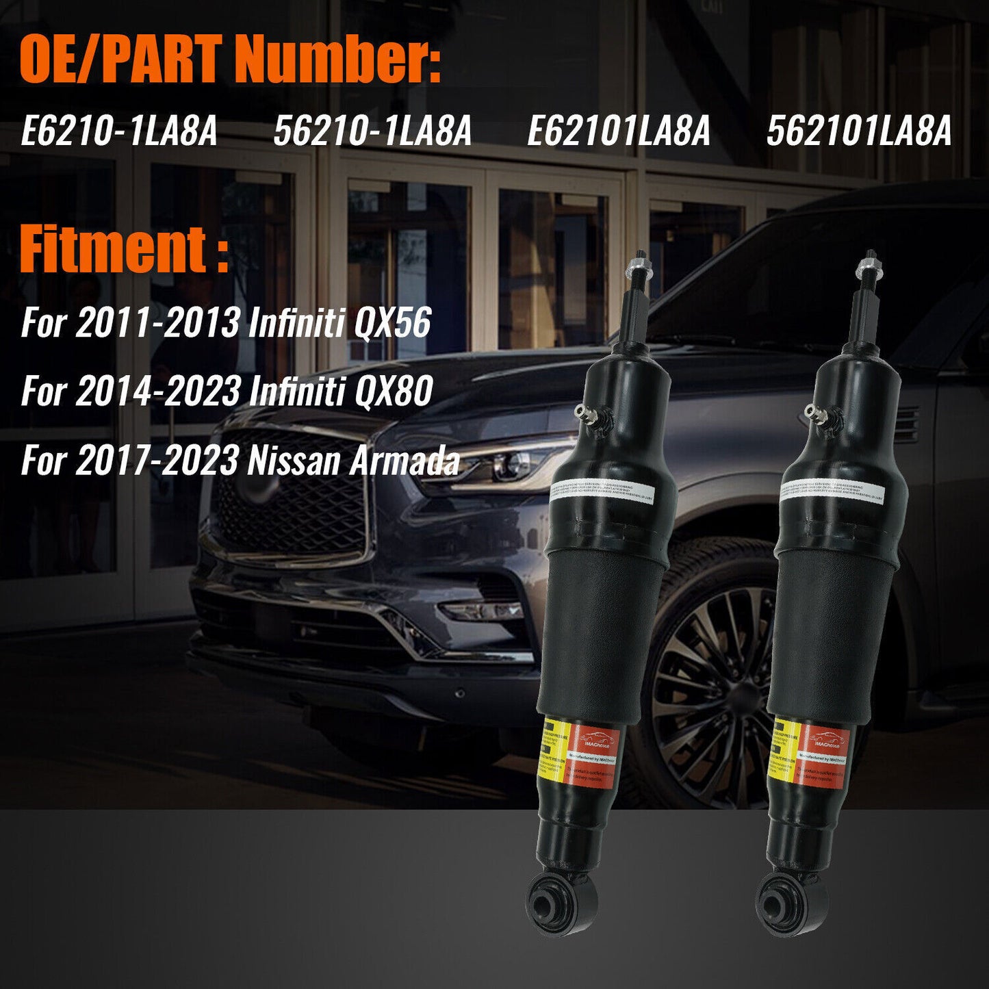 2-piece front hydraulic shock absorber struts by Assys, suitable for Mercedes W166, C292, GLE63, ML63, AMG ML550.