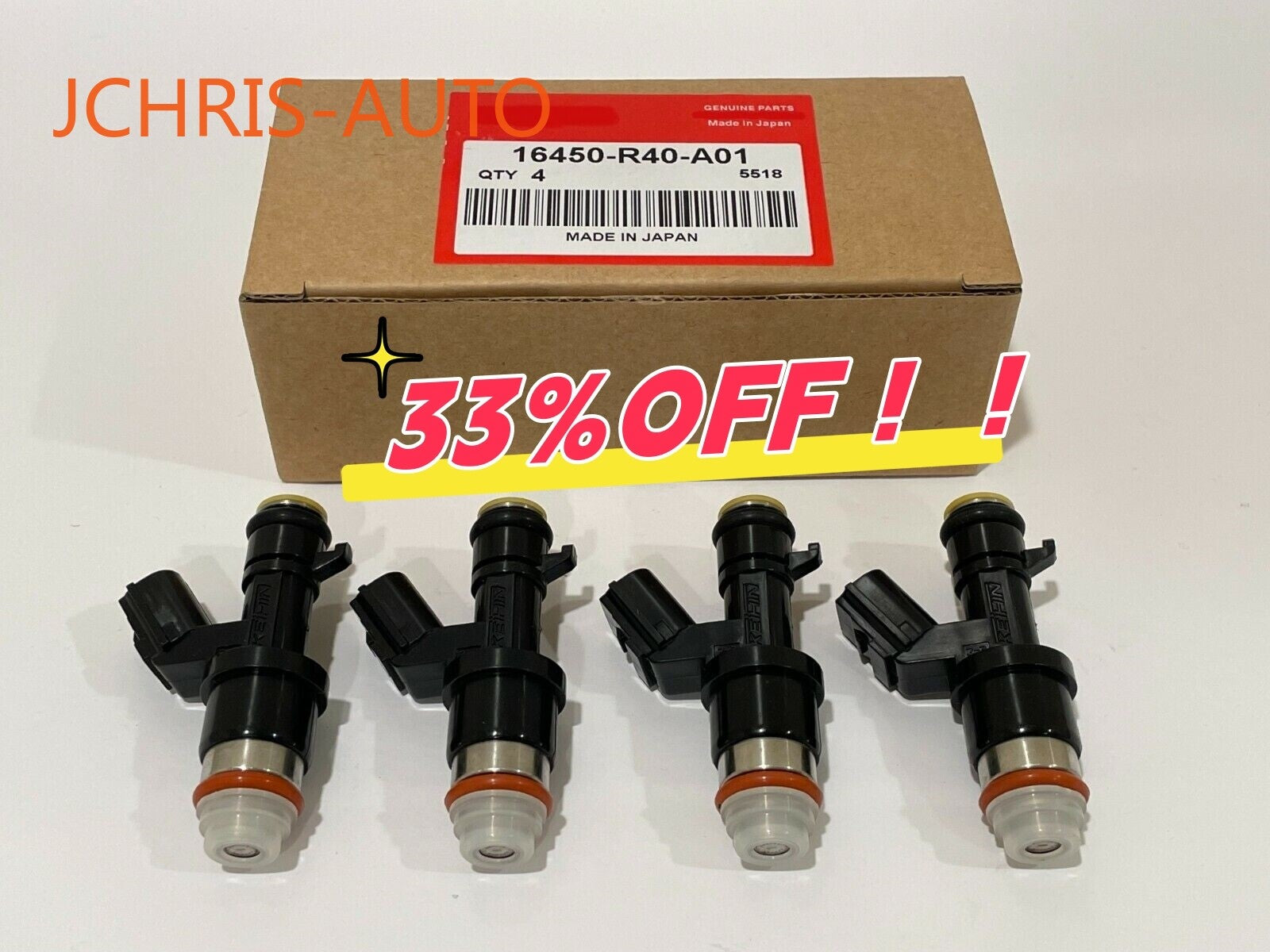 4PCS OEM Fuel INJECTORS 16450-R40-A01 ILX TSX ACCORD for CIVIC CR-V 2.4L