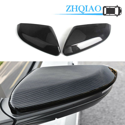 Carbon Fiber Style Rearview Side Mirror Cap Cover Trim for Honda for Civic 2016-2020