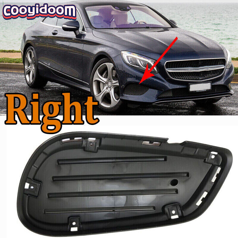 New right-side fog light cover for Mercedes-Benz S400 (2010, 2012, 2013).