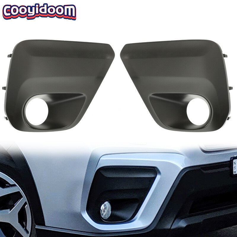 Pair of front fog light bezel covers 57731SJ040 for Subaru Forester 2019-2021 sedans.