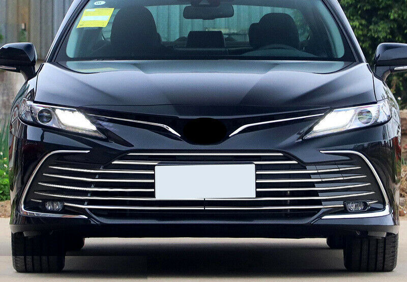 19Pc for Toyota for Camry 2021-2023 Silver Steel Front Center Mesh Grille Strip Trim