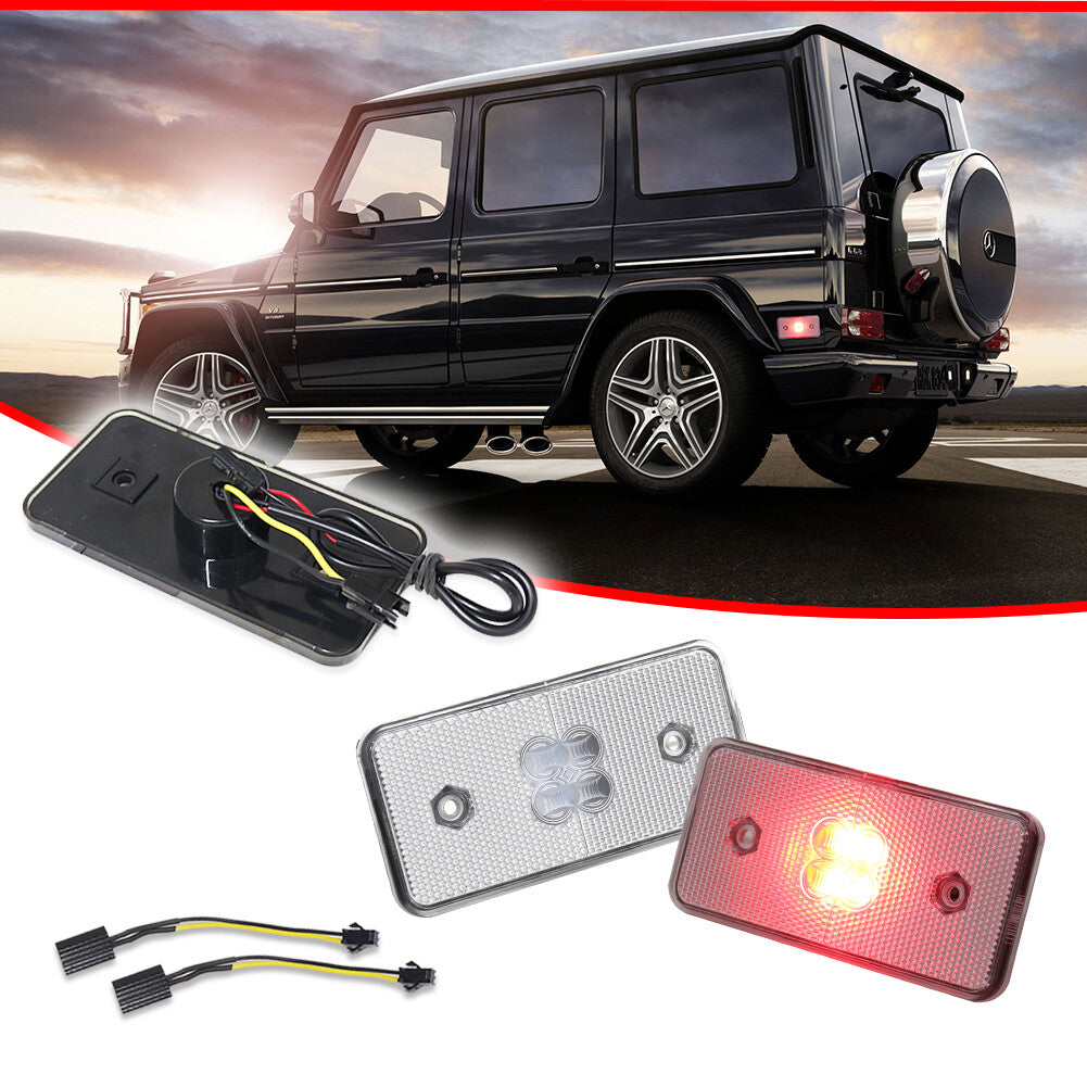 Two transparent lens red LED rear marker lights are suitable for Mercedes-Benz W463 G-Class AMG.