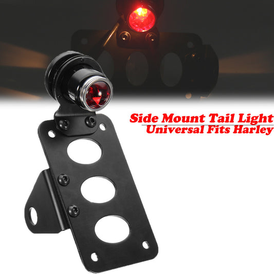 Side-mounted taillight and license plate bracket for motorcycles suitable for Harley Chopper Bobber