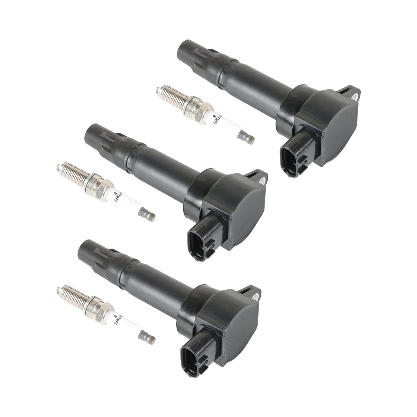 3pcs Ignition Coils+ 3pcs Iridium Spark Plug for 2005-15 for Smart Fortwo 1.0L 0.8L