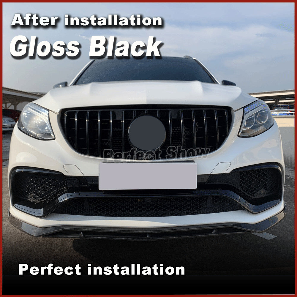 for Benz W166 C292 GLE63 2015-2018 Gloss Black Front Bumper Lip Wing Spoiler