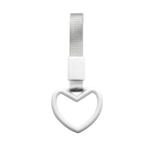 HEART White JDM TSURIKAWA TRAIN CAR HANDLE STRAPS CHARM DRIFT J6C7