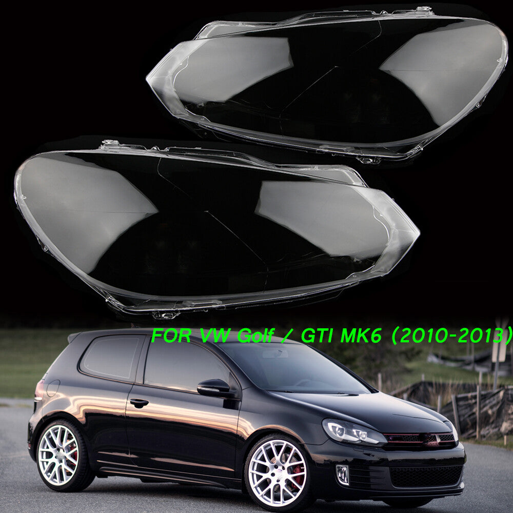 for VW for Golf 6 MK6 GTI 2010 11-2013 LeftRight Headlight Lens Cover Clear Lenses