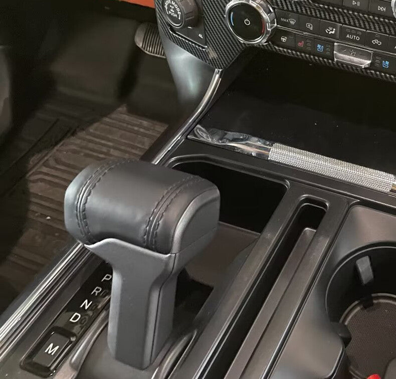 Carbon Fiber Console Gear Shift Knob Cover Trim for Ford F150 F-150 2021-2023