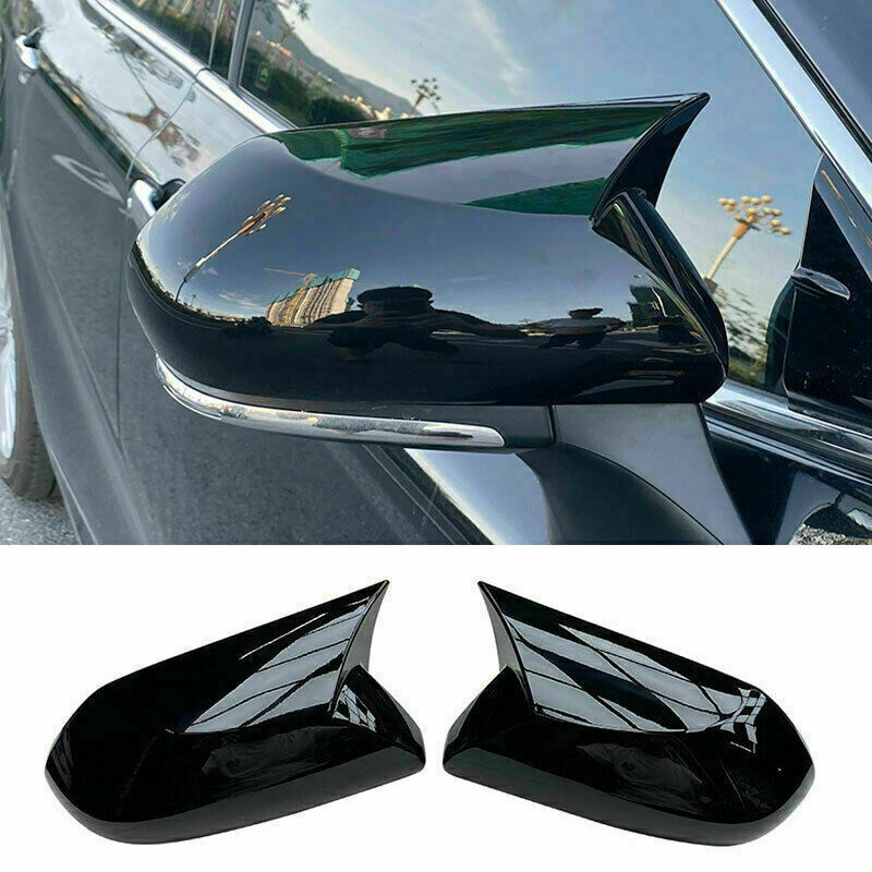 2for Toyota for Camry 2018-2023 Glossy Black OX Horn RearView Mirror Cover Trim Cap