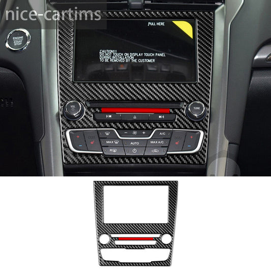 Carbon Fiber Interior Central Control Panel Cover for Ford Fusion Mondeo 2013-19