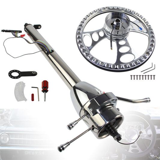 28'' Tilt AT Automatic Steering Column GM Universal + 14'' 9 Bolt Steering Wheel