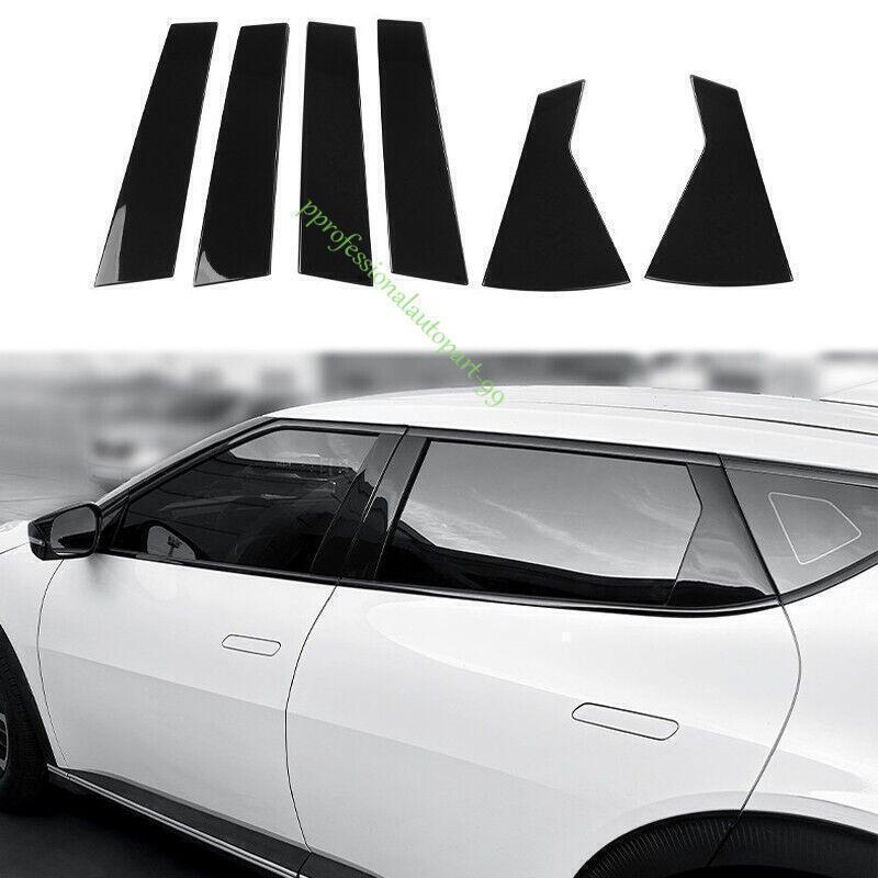 for Kia EV6 22-2024 Piano Black Pillar Posts Door Window Molding Strip Trims 6X