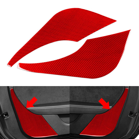 Carbon Fiber Red Interior Door Panel Cover Trim for Jaguar for F-Type 2013-2022