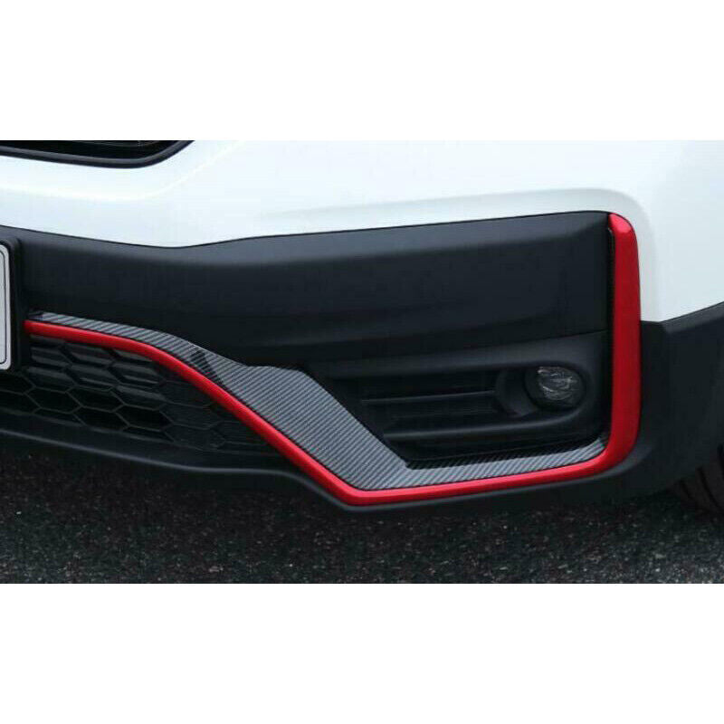 for Honda CR-V 2020-2022 Red Carbon Fiber Front Bumper Lower Strip Guard Trim 4P