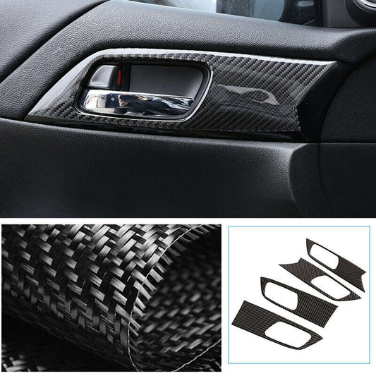 for Honda Accord 2013-17 Real Carbon Fiber Interior Door Handle Cover Trim Kit