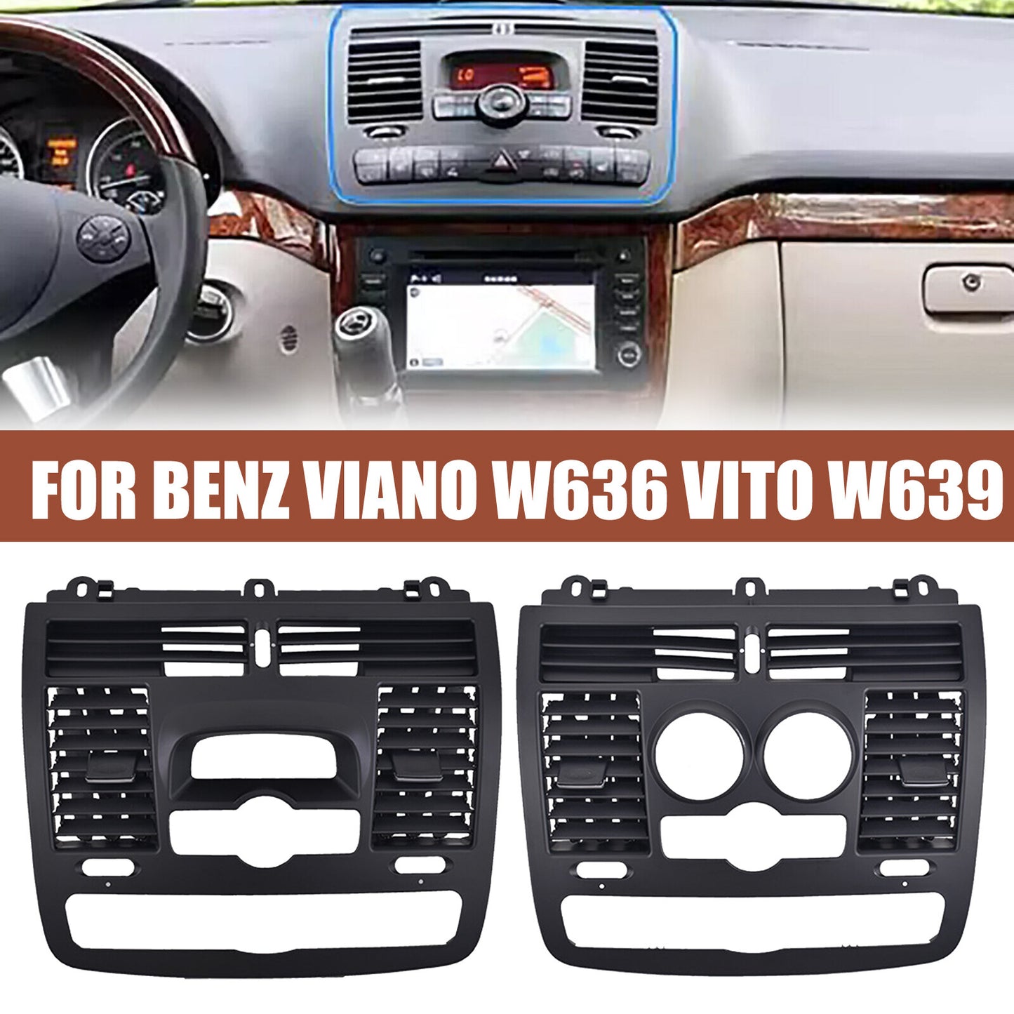 The dashboard center air conditioning socket grille cover is suitable for Mercedes-Benz Viano W636 VitoW639