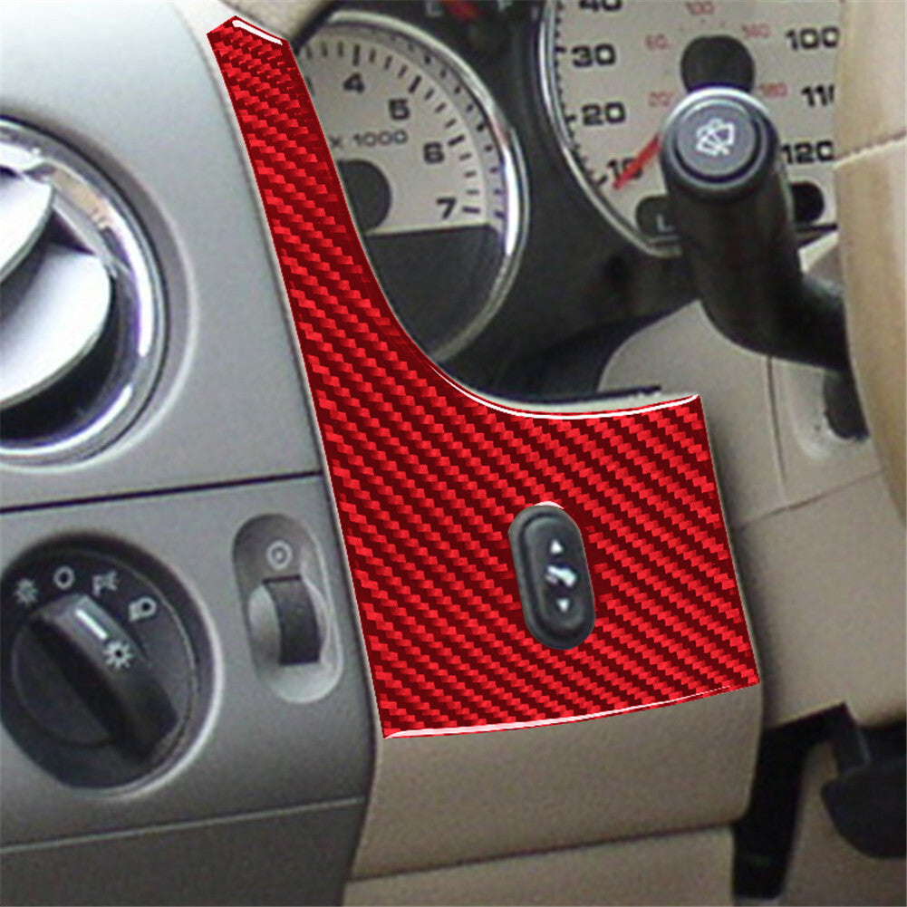 Carbon Fiber Interior Left Of Speedometer Cover Trim for Ford F150 FX4 04-08 Red