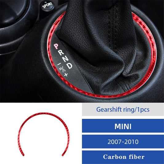 Red Carbon Fiber Gear Shift Console Control Decor Trim Cover for MINI Cooper R56