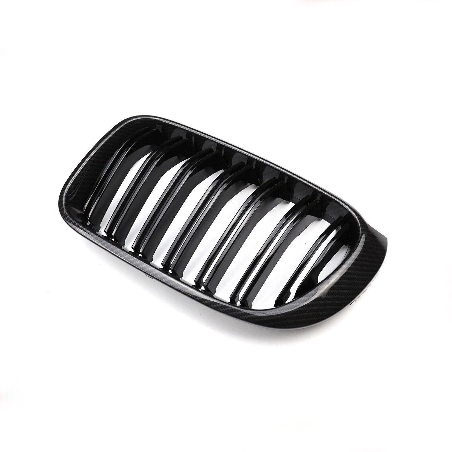 For 2011-18 for BMW X3 X4 F25 F26 Carbon Fiber ABS Double Line Print Front Grille 2x
