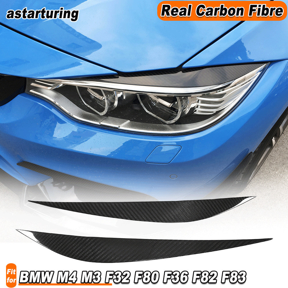 Fit for BMW M4 M3 F32 F80 F36 F82 F83 REAL Carbon Headlight Cover Eyelid Eyebrow