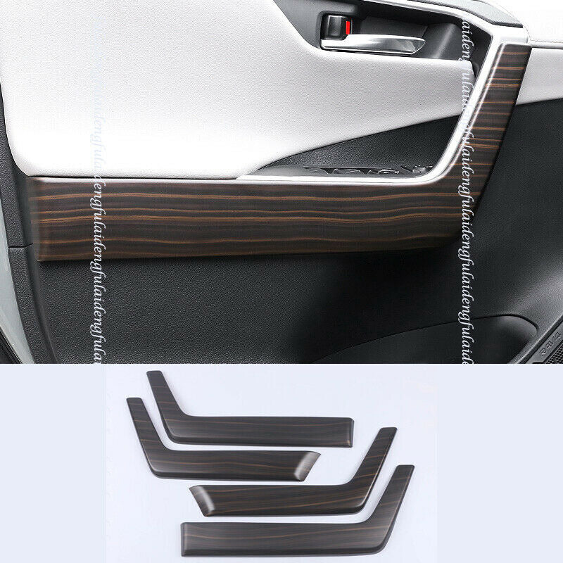 for Toyota RAV4 2019-2024 Wood Grain Inner Door Lower Armrest Decor Panel Covers