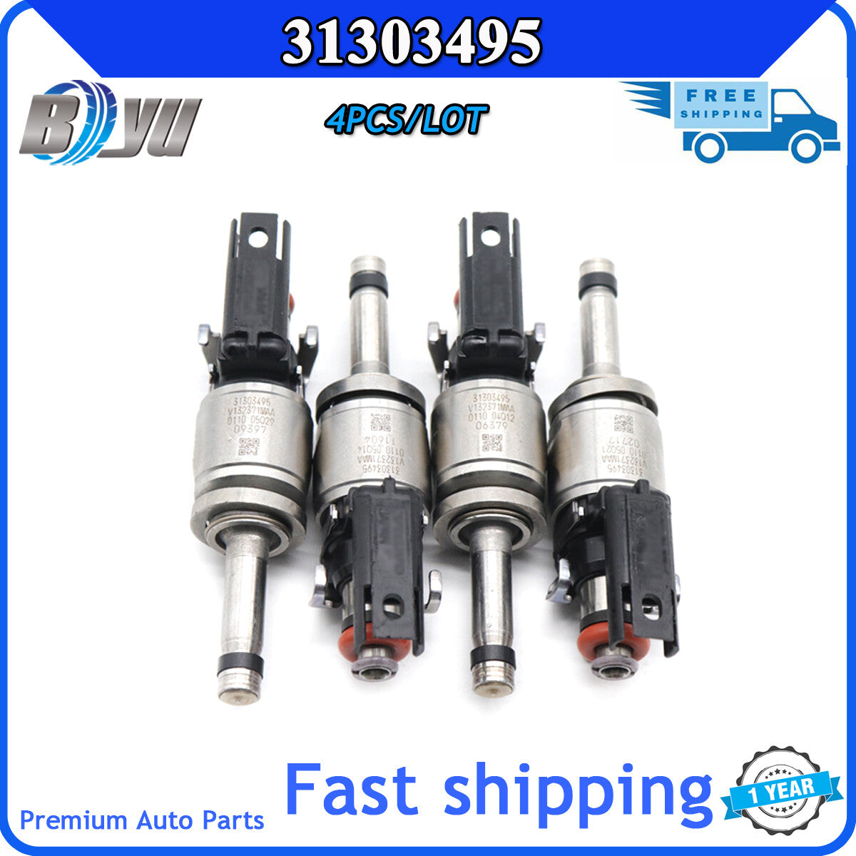 31303495 2014-2015 Turbo 4Pcs Fuel Injector for Volvo S60 S80 V60 XC60 XC70 2.0L