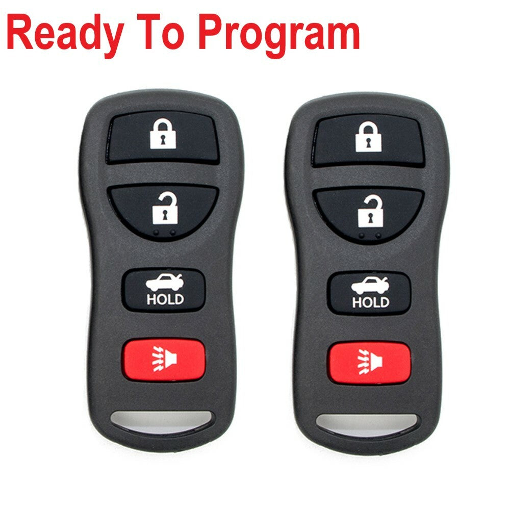 2-piece remote keychain for 2008, 2009, 2010, 2011, 2012, and 2013 for Nissan Sentra Versa Armada.