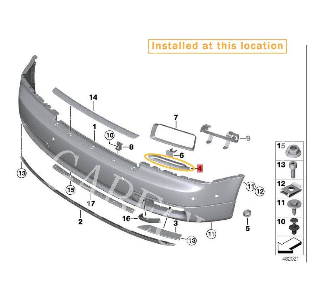 Warning light bezel for Rolls-Royce for Phantom 2013-2017, right side. Equipment Manufacturer: 51137303666