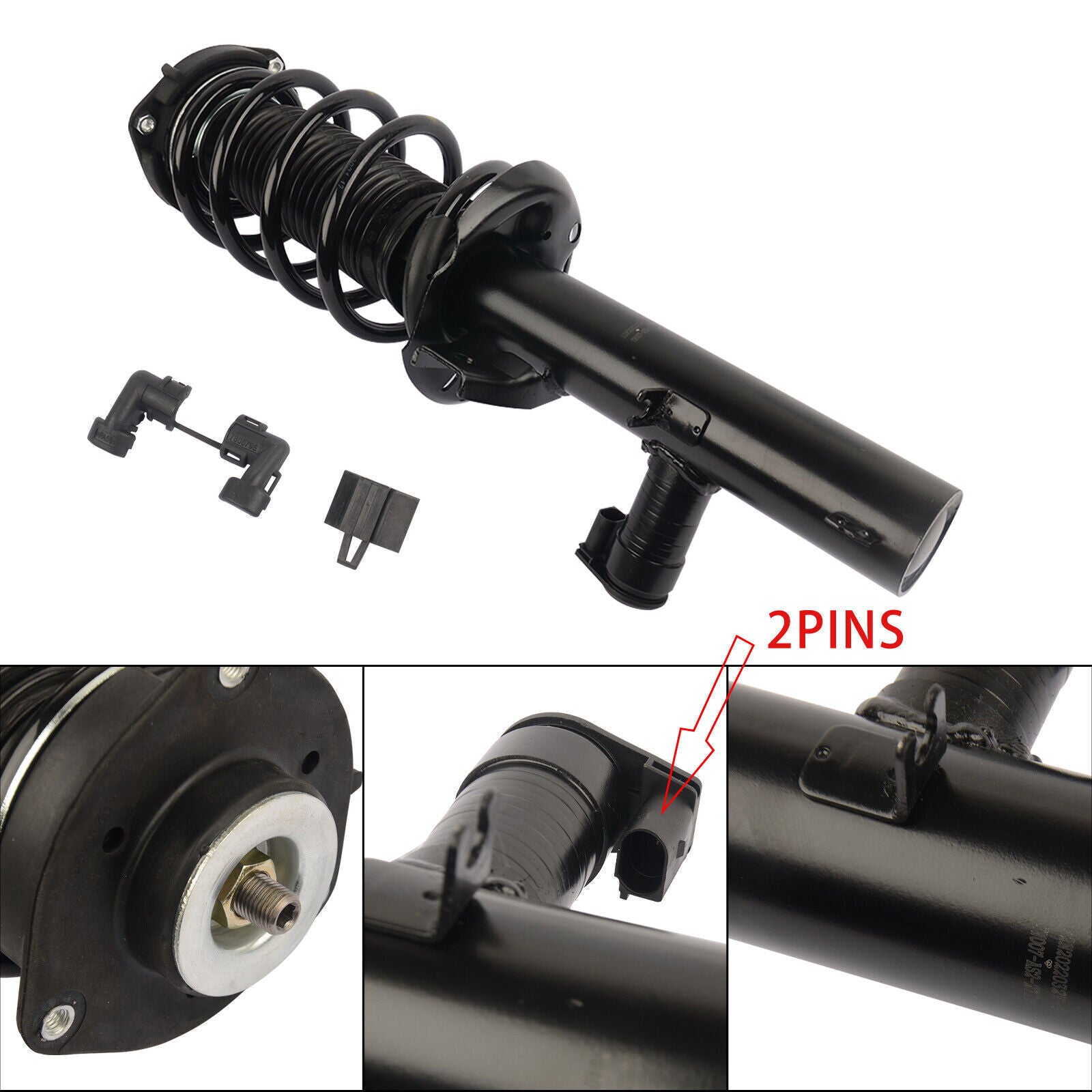 2X Front Shock Absorber Coil Spring Struts Assys for VW for Passat CC for Golf Scirocco