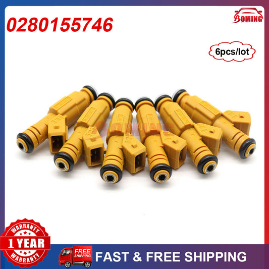 0280155746 6X Fuel Injector For 87-98 for JEEP 4.0L TYPE III for Volvo 2.9L 960 S90 V90