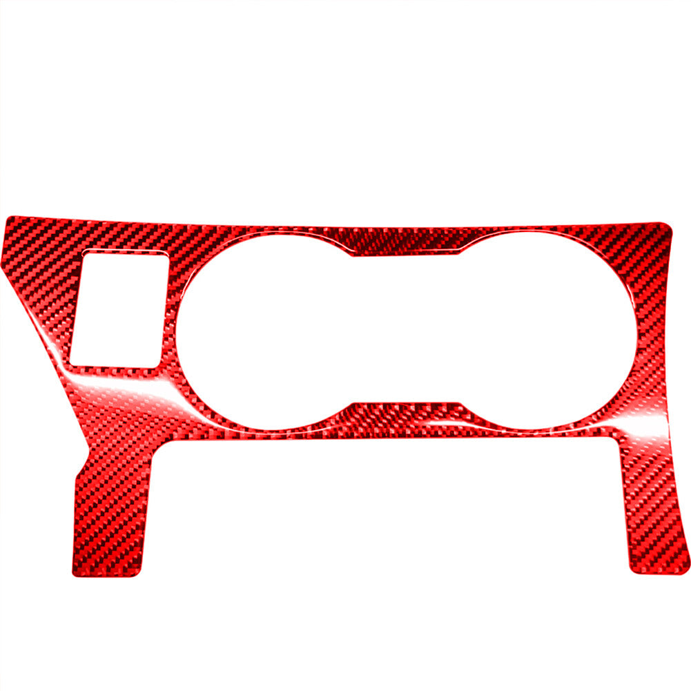 Red Carbon Fiber Water Cup Holder Frame Panel Trim for Toyota for Corolla 2014-2018