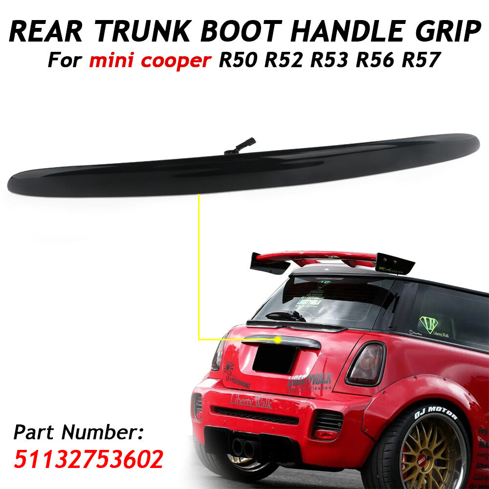 Trunk Lid Grip Bootlid handle rear part compatible with 07-15 for BMW for Mini Cooper R55 R56 R57 Black