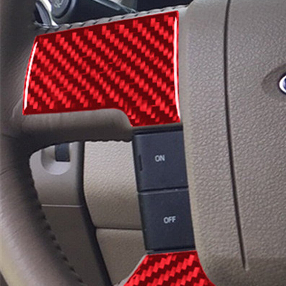 4X for Ford F-150 FX4 Carbon Fiber Steering Wheel Sticker Trim Cover 04-08 Red