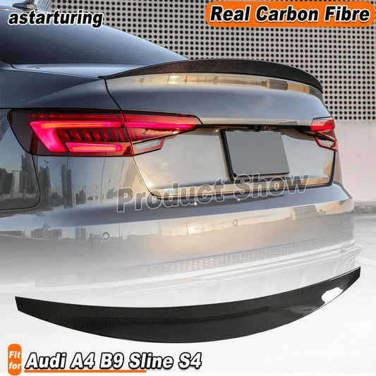 Fit for Audi A4 B9 B9.5 SLINE S4 2017-2024 REAL CARBON Rear Trunk Spoiler Wing