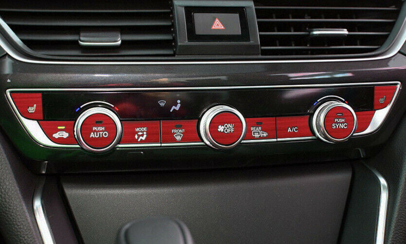 11P for Honda Accord 2018-2022 Red Aluminum Central Control Switch Button Cover
