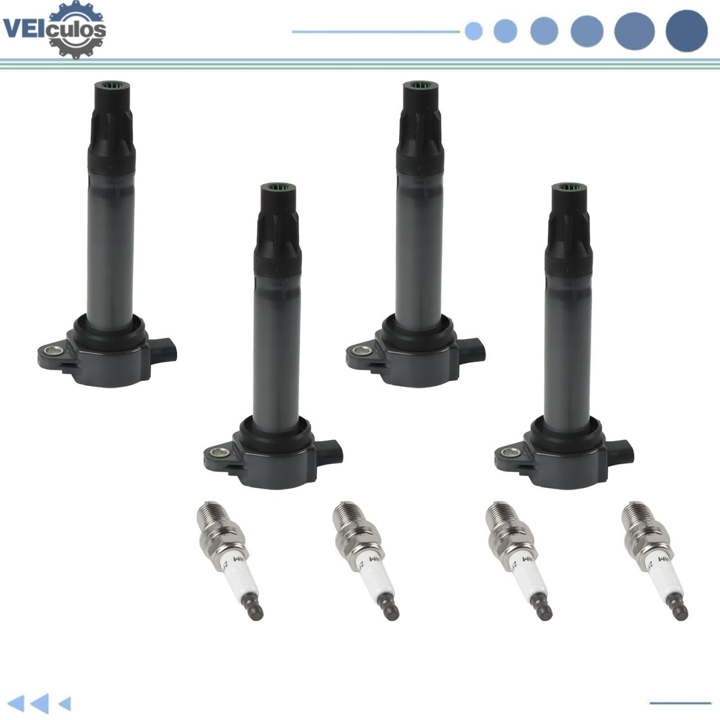 4x Ignition Coil + 4x Spark Plug For 2007-2016 for Jeep Compass Patriot L4 2.0L 2.4L