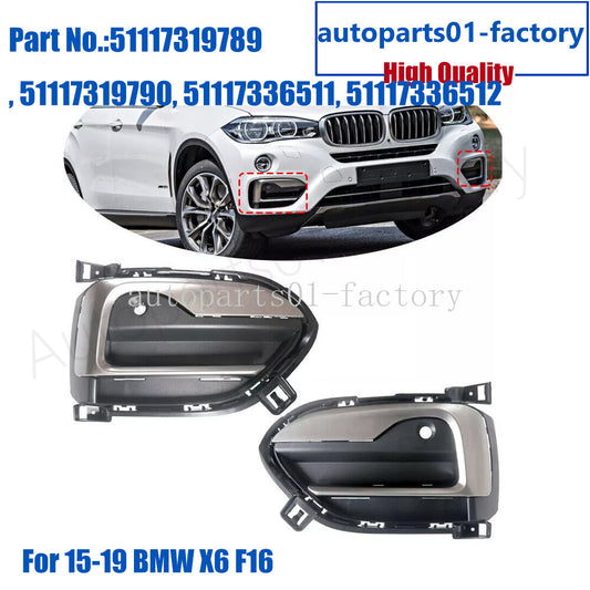 4PCS Front Bumper Left Right Outer Grille Cover Trim Fit For 15-19 for BMW X6 F16