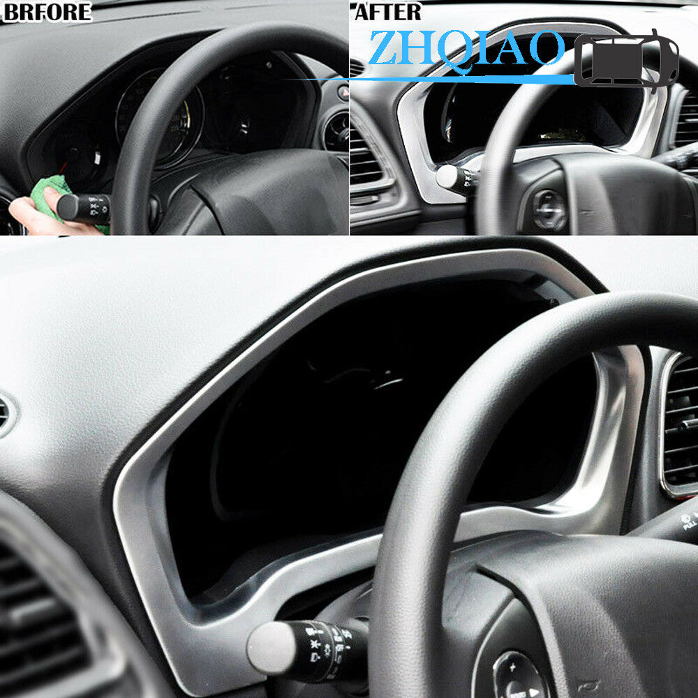 Chrome Dashboard Instrument Cover Panel Bezel Trim Fits for Honda HR-V HRV 2016-18