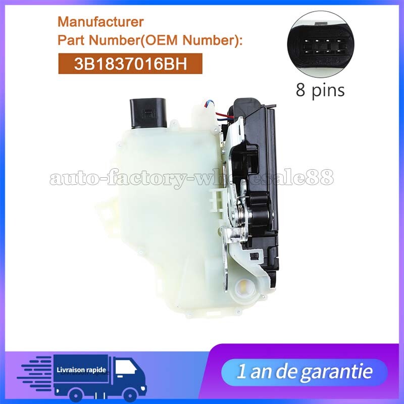 Serrure de porte avant droite pour for VW 3B1837016BH 3B1837016CF 3B1837016R Neuf