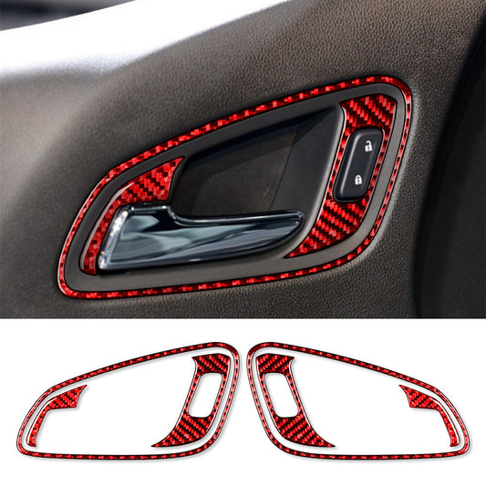 Red Carbon Front Door Handle Bowl Cover for Chevrolet Colorado / for GMC for Canyon 2015+
