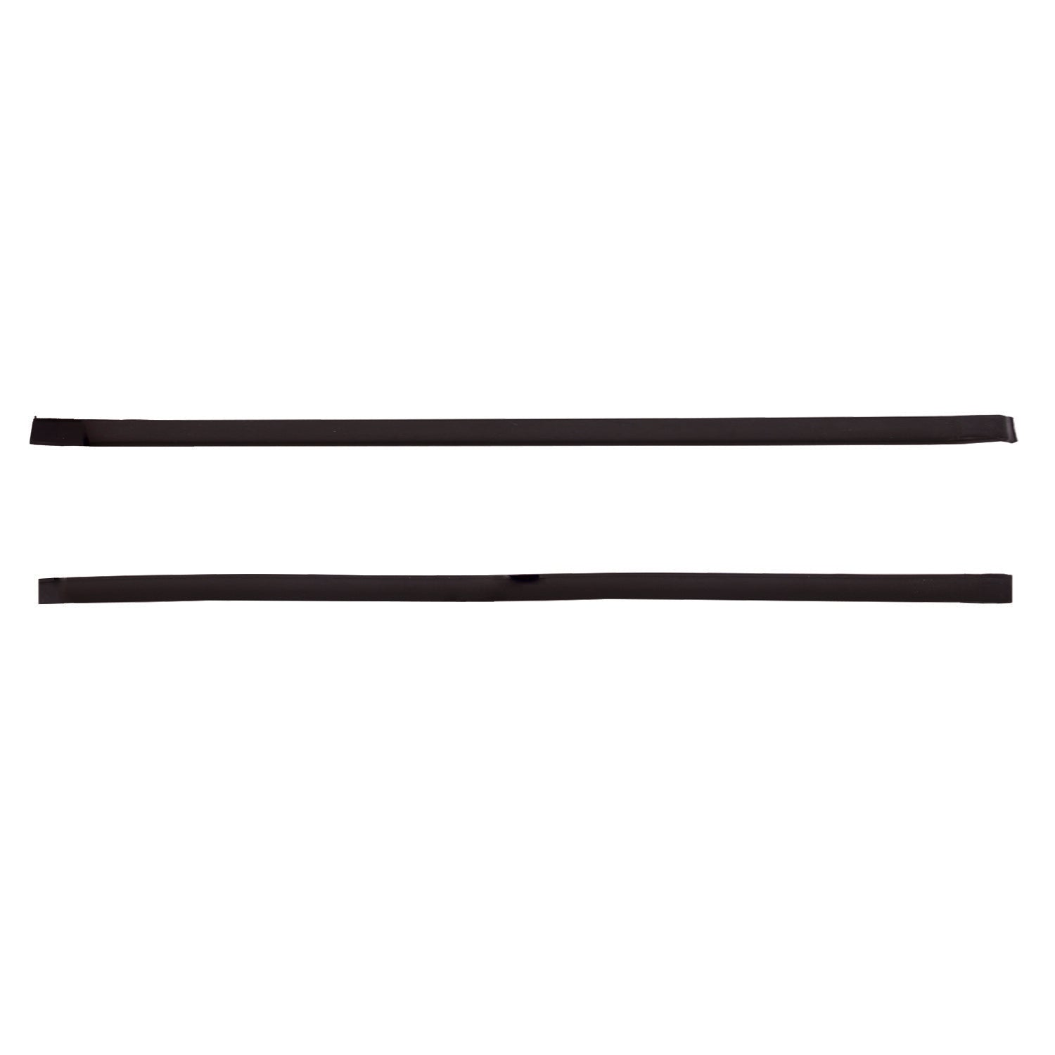 A pair of new black roof trim molding kits for 2009-2014 for Honda Fit 5-door models.