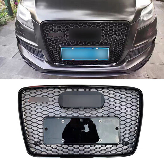 RSQ7 Style Front Bumper Grille Honeycomb Grill Fit for Audi Q7 SQ7 2007-15 Black